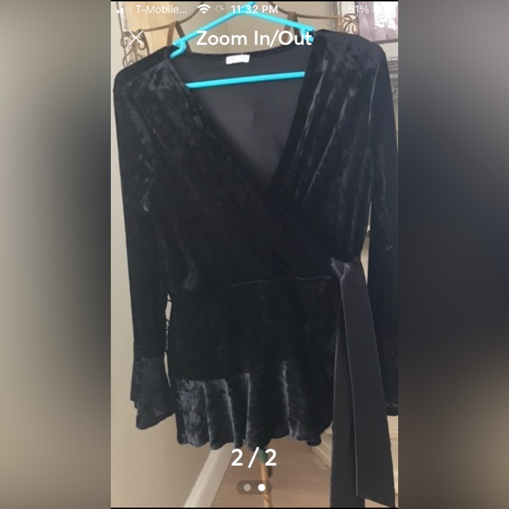 Spense Wrap Velvet Top